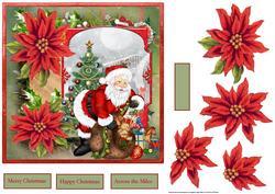 Santa Clause 7x7 Card with Decoupage