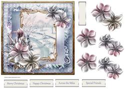 Winter Scene 7x7 Card with Decoupage