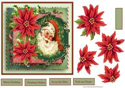 Vintage Father Christmas 7x7 Card with Decoupage