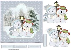 Merry Christmas Snowman 7x7 Card