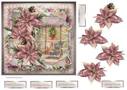 Chistmas Window 7x7 Card with Decoupage