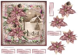 House in the Moonlight 7x7 Card with Decoupage