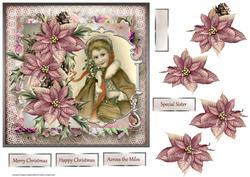 Joy at Christmas 7x7 Card with Decoupage