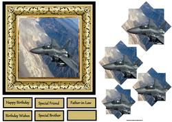 Fighter Jet 6x6 Card with Pyramid