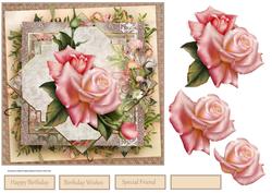 Rose of Perfection 7x7 Card with Decoupage