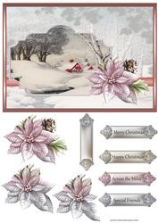 Stream in Winter Card with Decoupage