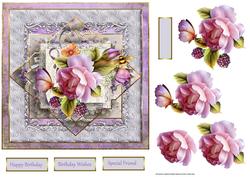 Rose and Butterfly Diamond 7x7 Card