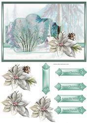 Vintage Christmas and Silver Poinsettias