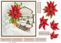 Travel at Christmas 7x7 Card with Decoupage