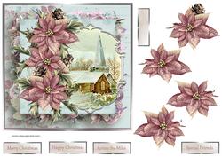 Village Church 7x7 Card with Decoupage
