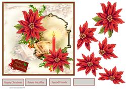 Christmas Candle 7x7 Card with Decoupage
