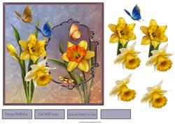 Daffodils in Glory 7x7 Card with Decoupage