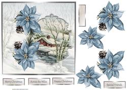 Log Cabin 7x7 Card with Decoupage