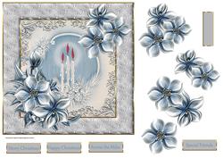 Candles and Fir Cones 7x7 Card with Decoupage