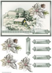 Quiet Hamlet at Christmas with Decoupage