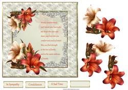 Lily Condolance 7x7 Card with Decoupage and Verse