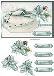 Farmhouse in Winter Card with Decoupage