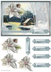 Snow at Christmas Card with Decoupage