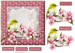 Cherry Blossoms 7x7 Card and Decoupage