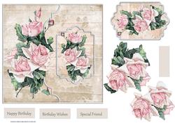 Vintage Rose 7x7 Card with Decoupage