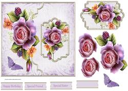 English Roses 7x7 Card with Decoupage