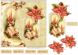 Christmas Book and Candles 7x7 Card