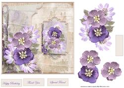 Spring Flowers 7x7 Card and Decoupage