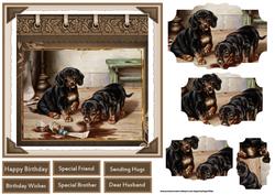 Naughty Puppies 6x6 Card with Pyramid Layers