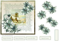 Church at Christmas 7x7 Card with Decoupage