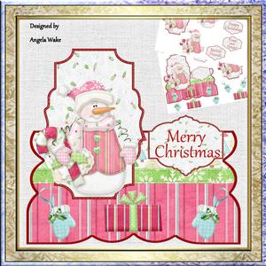 Cane Snowman Over the Top Card and Decoupage