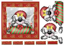 Puppy's Christmas Present Card and Decoupage