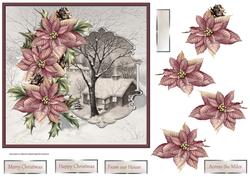 Snow on the Rooftop Card with Decoupage