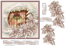Christmas Window 7x7 Card with Decoupage