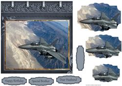 Fighter Plane Card with Pyramid Layers