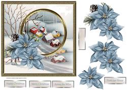 Village in the Snow Card with Decoupage