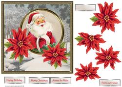 Vintage Santa Card with Decoupage