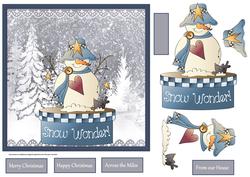 Snow Wonder Snowman Card with Decoupage