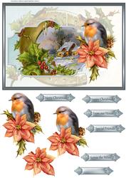 Robin Redbreast Card with Decoupage