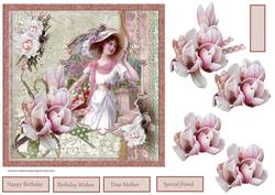 Rose Garden 7x7 Card with Decoupage