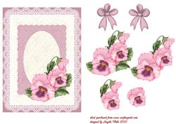 Pink Pansies with Lace
