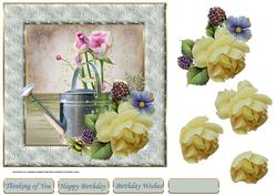 The Watering Can with Rose Decoupage