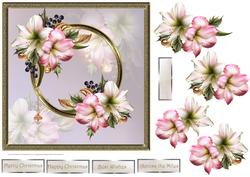 Festive Flowers 7x7 Card with Decoupage