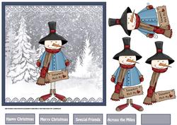 Snowmen Melt My Heart 7x7 Card with Decoupage
