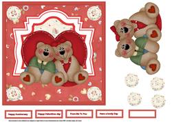 Bearly Perfect Couple 7x7 Card with Topper