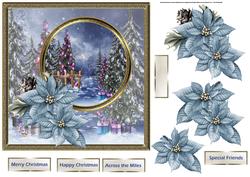 Christmas Lights 7x7 Card with Decoupage