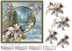 Snowman and the Christmas Tree 7x7 Card