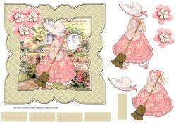 Bonnet Lady Sweeping the Path 7x7 Card