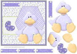 Cute Duck 7x7 Card with Decoupage