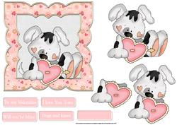 Heart Puppy 6x6 Card with Decoupage