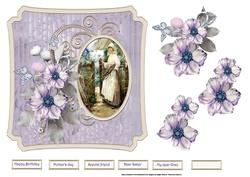 Garden Gate 7x7 Card with Decoupage
